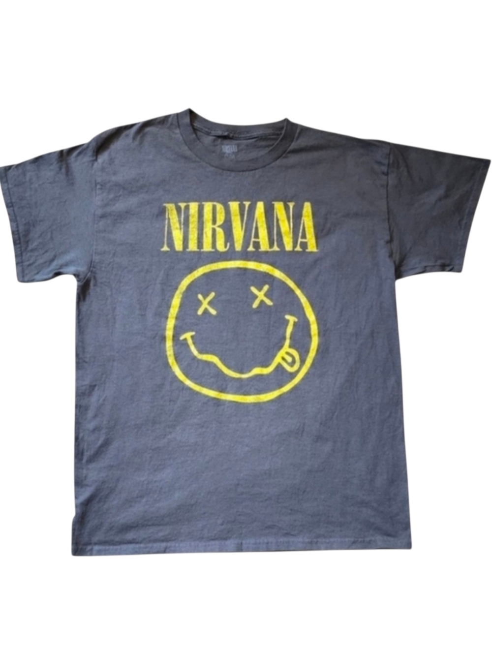 NIRVANA Large Smiley Face Large Grunge Band Tee 90s Band Tee